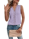 New Summer V-neck Stitching Hollow-out