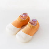 Spring Leopard Soft Bottom Non-Slip Floor Socks Solid Color Toddler Girl Boy Shoes With Transparent Rubber Soles Kid