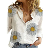 Sleeve Marguerite Dot Star Print Office Shirt