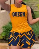 Summer New Fashion Leisure Printing Set With Two Pieces-Outfit