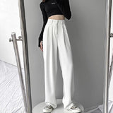Fongt Autumn Dress New High Waist Loose Hanging Feeling Straight Pants Show Thin Pants Drop Feeling Suit Pants Ins Floor Pants