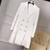 QUALITY New Fashion 2023 Runway Designer Dress Women's Long Sleeve Notched Collar Double Breasted Buttons