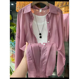 Fongt New Fashion Clothes Beaded Sunscreen Women Loose Lantern Sleeve Shirt Senior