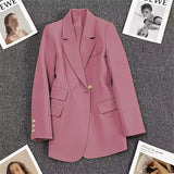 Fongt Spring And Autumn New Pink Suit Jacket Female A Button Casual Temperament Small Spring Suit Tide-Outfit