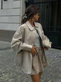 Fongt 2025 Fashion Clip Velvet Texture Loose Flying Jacket Women A6