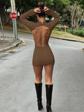 Cut Out Backless Sweater Midi Dress-Outfit