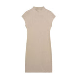 New Stretch Slim Sleeveless Knitted Short Dress 5039644-Outfit