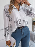 Shooting 2025 Spring And Summer Casual Letter Suit Collar Long-Sleeved Shirt Women's