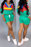 Block Hoodie Shorts