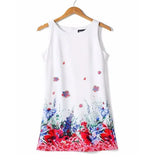 new brand 2018 summer women wear casual print sleeve free dress printed elastic