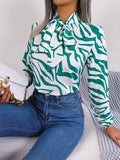 Fongt Shooting 2025 Spring And Summer Temperament Hit Color Stripe With Lantern Sleeve Chiffon Shirt Women's Clothing