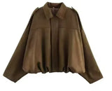 Fongt And Winter Women's New Velvet Texture Effect Pilot Long-Sleeved Jacket Jacket