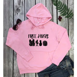 Women Long Sleeve Tumblr Introvert Hooded Sweatshirt Cute Free Hugs Cactus Hoody Sarcastic Jumper Hugger Pullovers