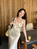 Fongt Xixi 13 Line Summer New Temperament V Tie With Small Shirt Sleeveless Leaves Side Top Woman 89330