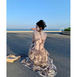 Fongt 2023 Summer Female Dress Season Tea Line Is A Long Skirt-Outfit