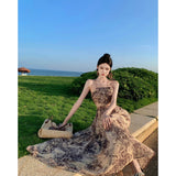 Fongt 2023 Summer Female Dress Season Tea Line Is A Long Skirt-Outfit