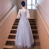 Fongt Dress Banquet Light Luxury Niche Host Dignified Atmospheric Dinner Long Long Sleeve Dress Student Art Exam Dress