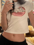 Love Bunny White Crop Top-Outfit