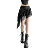 Fongt Trend 2025 Summer Women's New Solid Color Hottie High Waist Side Design Irregular Skirt
