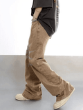 Men's Vintage Wash Embroidered Ankle Flare Jeans-Outfit
