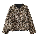 Fongt Women's New Fashion Thin Animal Print Jacket Cotton Coat