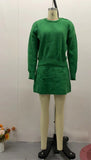 Fongt Solid Color Round Collar Loose Blouse Simple Dress Set In Autumn 2025