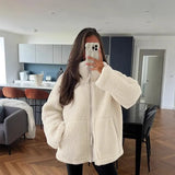 Fongt Hair Women's Autumn And Winter New Women's Solid Color Lazy Wind High-Collar Coat Warm Female Coat