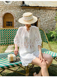 Fongt Summer New Cheesy Wind South France Vacation Embroidered Shorts Women's White Casual Pants Women's