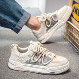 Men Skateboarding Shoes Canvas Comfortable Thick Bottom Platform Shoes Men Casual Vulcanized Shoes Sneakers Student Shoes-Outfit
