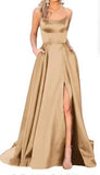 Fongt Solid-Color Bridesmaids Wear Long Dresses With Thin Shoulders And Girlfriend Fashion Bridesmaids Evening