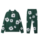 Tears Kanye The Same Style Foam Kapok High Street Loose Hooded Sweater Leisure Pants Suit Trend-Outfit