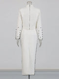 2025 Summer New Nail Design Two-Piece Half-High Collar Short Top High-Waisted Hip Dress Suit