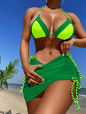 Fongt New 2024 Three-Piece Patchwork Bikini Women's