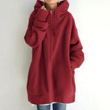 Street Polyester Fiber Zipper Hooded Long Lining