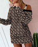 Independent Station 2023 Autumn And Winter New Fashionable Printed Long-Sleeved Dress In Stock-Outfit