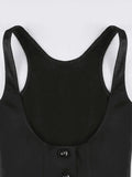 Button Down Strap Corset Top-Outfit