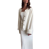 Fongt Autumn New Women's Pure Color Lazy Leisure Long-Term Set