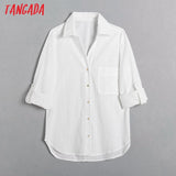 2021 Women Basic Solid Cotton Blouse Long Sleeve Chic Female Office Lady Shirt Blusas Femininas