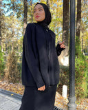 Fongt 2025 New Women's Solid-Color Hooded Knitwear Set