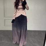 Fongt 2025 New Solid Color Dress Fashion Fake Two Long-Sleeved Dress Women