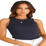 Fongt Knit Vest Female 2024 Summer New Solid Color Slim Inner Matching Top-Outfit