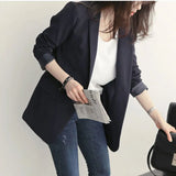 Fongt Suit Jacket Female Korean Version Loose 2024 Spring And Autumn British Wind Black Short Student Suit Small Jacket-Outfit