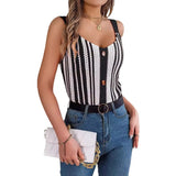 Shooting Spring And Summer V-Neck Button Bump Color Hollow Knitted Shirt Holiday Slings Women's