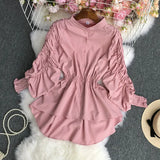 Net Color Tightened Long-Sleeved Shirt-Outfit