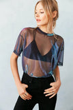Fongt New Laser Mesh Short Sleeve T-Shirt For