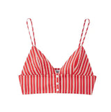 Fongt Women's INS Burst Fashion Striped Blouse + Striped Flute Dress Set