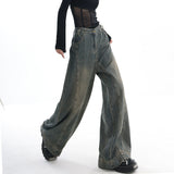 Vintage Stitch Details Baggy Boyfriend Jeans-Outfit