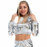 Leather Sexy Midriff-baring Long Sleeve