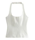 Fongt Summer New Slimming Women's Short-Skinned Waistcoat Women's Back-To-Back Top
