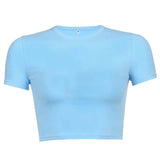 Fongt Women's Summer Solid Color Multi-Color Short Fashion T-Shirt Acceptable With A